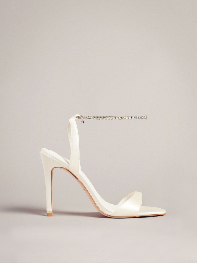 Ted Baker Natural Hedree Jewellery Strap Satin Sandals - Image 1 of 4
