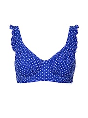 Pour Moi Blue Non Padded Sicily Longline Underwired Bikini Top - Image 3 of 4
