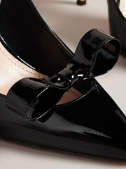 Ted Baker Black Orliney Patent Bow 100mm Cut-Out Detail Court Shoes - Image 4 of 5