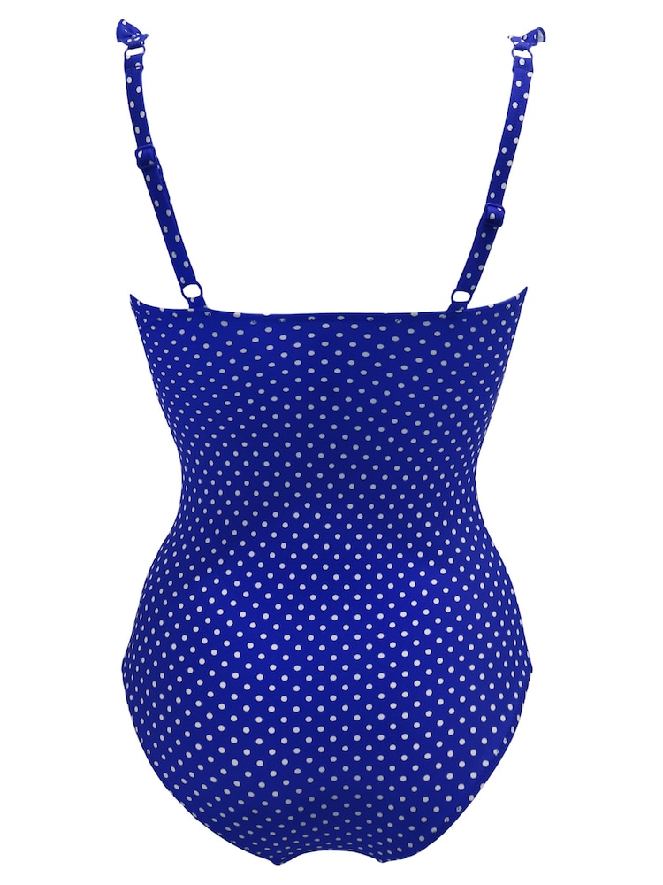 Pour Moi Blue Sicily Tummy Control Frill Swimsuit - Image 5 of 5
