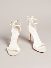Ted Baker Natural Hemary Satin Crystal Bow Back Sandals - Image 2 of 4