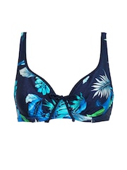 Pour Moi Blue Chrome Palermo Underwired Non Padded Bikini Top - Image 3 of 4