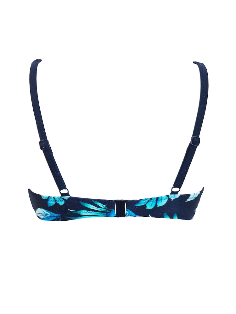 Pour Moi Blue Chrome Palermo Underwired Non Padded Bikini Top - Image 4 of 4