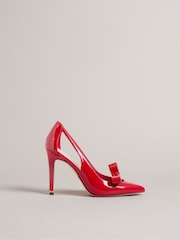 Ted Baker Red Orliney Patent Bow 100mm Cut-Out Detail Courts - Image 1 of 5