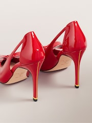 Ted Baker Red Orliney Patent Bow 100mm Cut-Out Detail Courts - Image 3 of 5