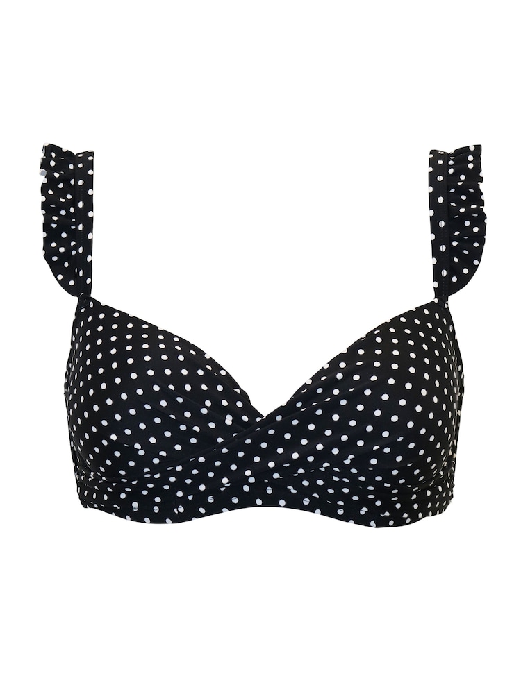 Pour Moi Black Padded Sicily Longline Underwired Bikini Top - Image 3 of 4