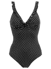 Pour Moi Black Sicily Tummy Control Frill Swimsuit - Image 3 of 4
