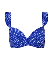 Pour Moi Blue Padded Sicily Longline Underwired Bikini Top - Image 3 of 4