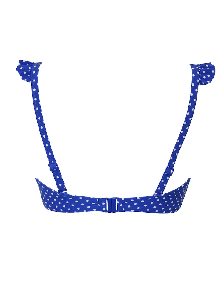 Pour Moi Blue Padded Sicily Longline Underwired Bikini Top - Image 4 of 4