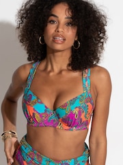 Pour Moi Purple Padded Venice Beach Underwired Lightly Padded Bikini Top - Image 1 of 4