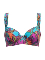 Pour Moi Purple Padded Venice Beach Underwired Lightly Padded Bikini Top - Image 3 of 4