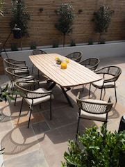 Maze Sandstone Garden Bali Rope Weave 8 Seat Oval Dining Set - Image 1 of 6
