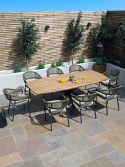 Maze Sandstone Garden Bali Rope Weave 8 Seat Oval Dining Set - Image 2 of 6