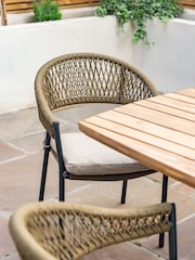 Maze Sandstone Garden Bali Rope Weave 8 Seat Oval Dining Set - Image 4 of 6