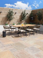 Maze Sandstone Garden Bali Rope Weave 8 Seat Oval Dining Set - Image 6 of 6