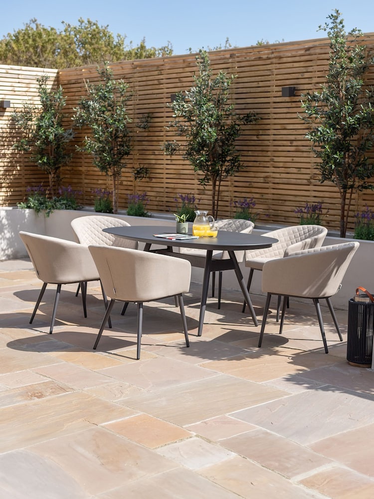 Maze Oatmeal Garden Ambition 6 Seat Oval Dining Set - Image 1 of 6