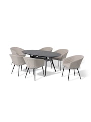 Maze Oatmeal Garden Ambition 6 Seat Oval Dining Set - Image 6 of 6