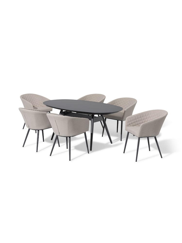 Maze Oatmeal Garden Ambition 6 Seat Oval Dining Set - Image 6 of 6
