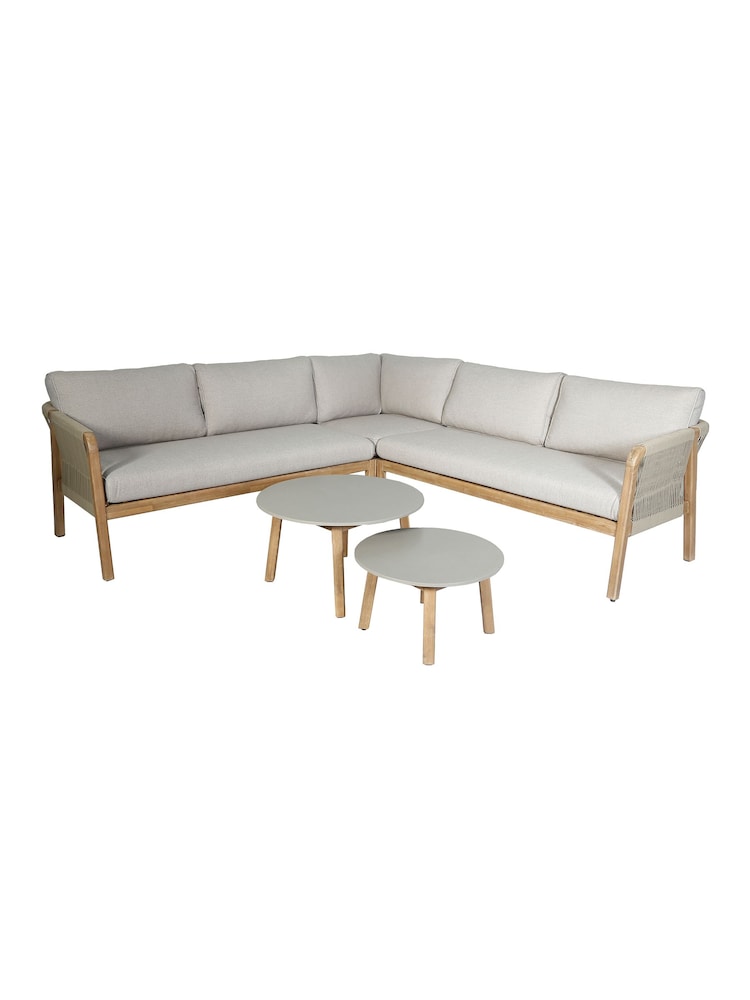 Maze Taupe Garden Martinique Wood Corner Sofa Set - Image 6 of 6