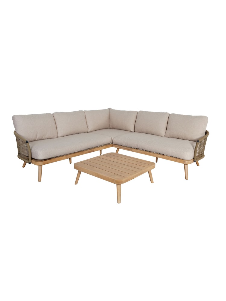 Maze Sandstone Garden Bali Rope Weave Corner Sofa Set - Image 6 of 6