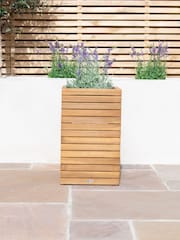 Maze Acacia Wood Garden Bali Medium Planter - Image 2 of 6