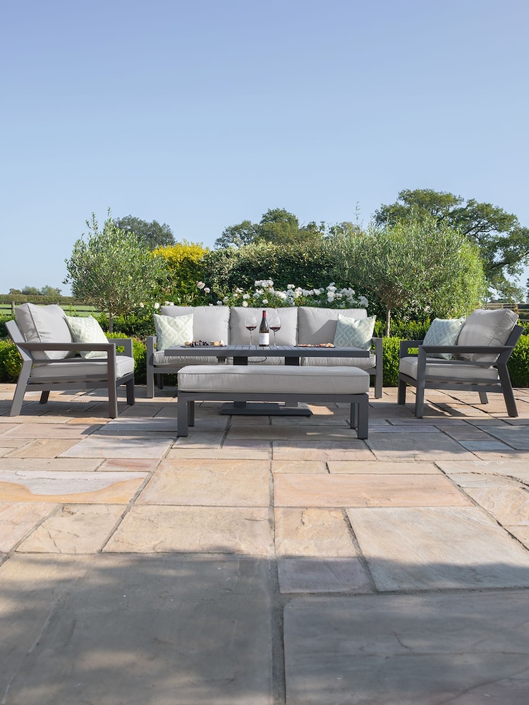 Maze Dove Grey Garden New York 5 Seater Sofa Set - Image 2 of 6