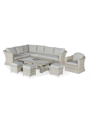 Maze Light Grey Oxford Garden Rattan Dining Set with Rising Table And Armchair - Image 6 of 6