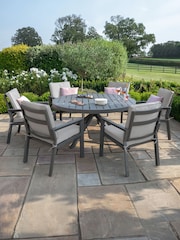 Maze Dove Grey Garden New York Round 6 Seater Dining Set - Image 1 of 6