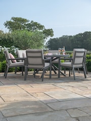 Maze Dove Grey Garden New York Round 6 Seater Dining Set - Image 4 of 6