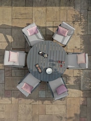 Maze Dove Grey Garden New York Round 6 Seater Dining Set - Image 5 of 6