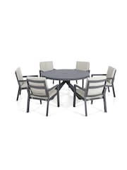 Maze Dove Grey Garden New York Round 6 Seater Dining Set - Image 6 of 6