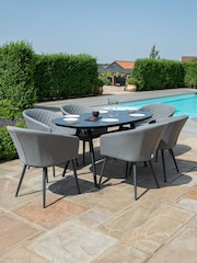 Maze Flanelle Garden Ambition 6 Seat Oval Dining Set - Image 1 of 6