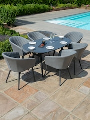 Maze Flanelle Garden Ambition 6 Seat Oval Dining Set - Image 2 of 6
