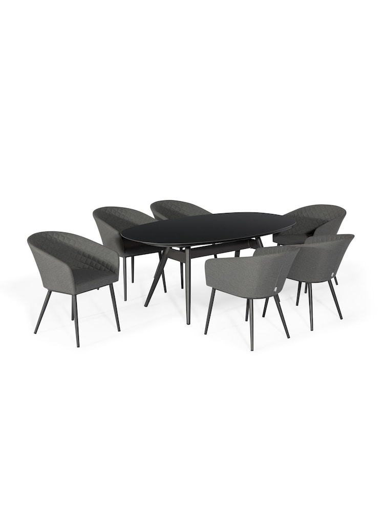 Maze Flanelle Garden Ambition 6 Seat Oval Dining Set - Image 6 of 6