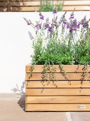 Maze Acacia Wood Garden Bali Small Planter - Image 3 of 6