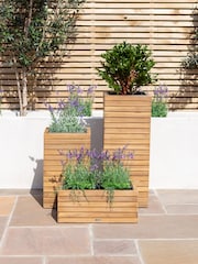 Maze Acacia Wood Garden Bali Small Planter - Image 5 of 6