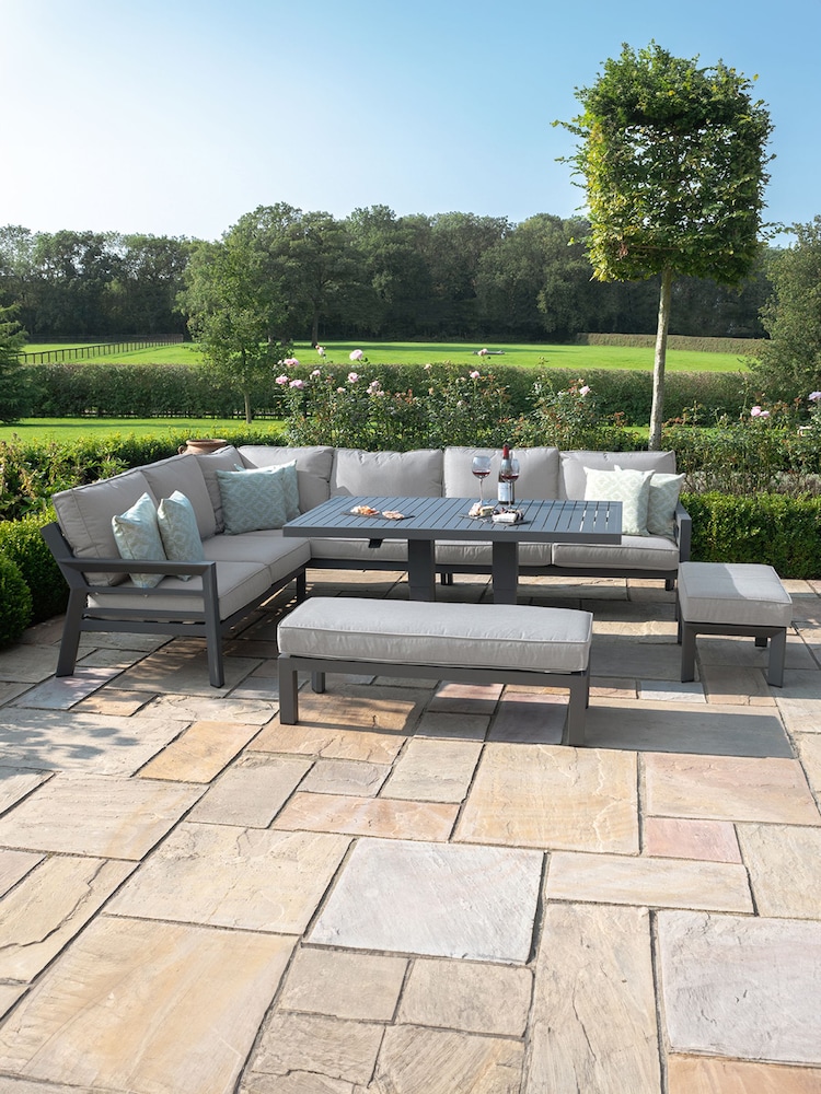 Maze Dove Grey Garden New York 7 Seater Sofa Set - Image 1 of 6
