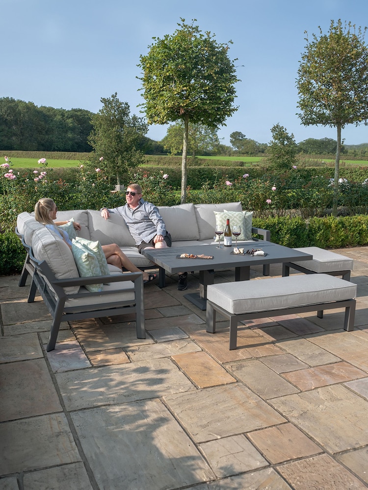 Maze Dove Grey Garden New York 7 Seater Sofa Set - Image 2 of 6