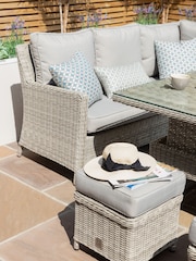 Maze Light Grey Garden Oxford Rattan Dining Set with Ice Bucket & Rising Table - Image 3 of 6
