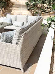 Maze Light Grey Garden Oxford Rattan Dining Set with Ice Bucket & Rising Table - Image 4 of 6