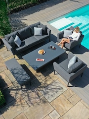 Maze Dark Grey Pulse Garden 3 Seat Sofa Dining Set with Rising Table - Image 2 of 6