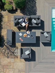 Maze Dark Grey Pulse Garden 3 Seat Sofa Dining Set with Rising Table - Image 3 of 6