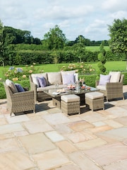 Maze Beige Winchester Garden Rattan Sofa Dining Set with Ice Bucket - Image 1 of 6