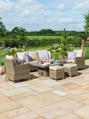 Maze Beige Winchester Garden Rattan Sofa Dining Set with Ice Bucket - Image 2 of 6