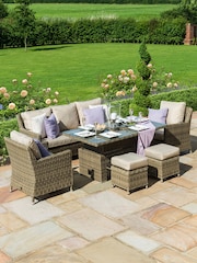 Maze Beige Winchester Garden Rattan Sofa Dining Set with Ice Bucket - Image 3 of 6
