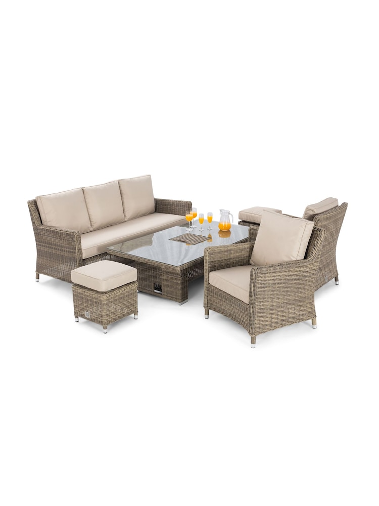 Maze Beige Winchester Garden Rattan Sofa Dining Set with Ice Bucket - Image 6 of 6