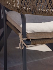 Maze Sandstone Garden Bali Rope Weave 4 Seat Round Dining Set - Image 4 of 6