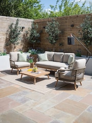 Maze Sandstone Garden Bali Rope Weave 3 Seat Lounge Set - Image 1 of 6