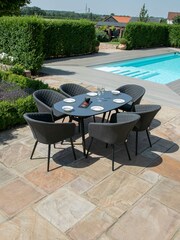 Maze Charcoal Garden Ambition 6 Seat Oval Dining Set - Image 2 of 6