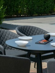 Maze Charcoal Garden Ambition 6 Seat Oval Dining Set - Image 3 of 6